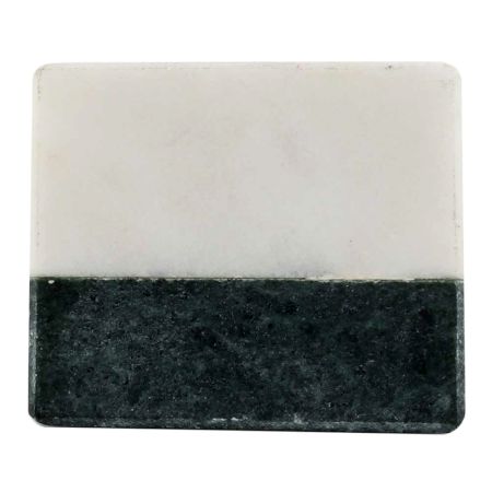 Forest Green and White Square Stone Cabinet Knobs